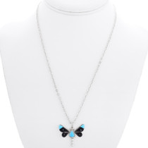 Sterling Silver Zuni Butterfly Pendant Necklace 35854