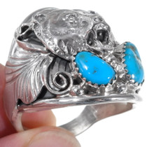 Bear Design High Grade Turquoise Ring 35934