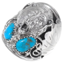 Turquoise Sterling Silver Bear Ring 35934