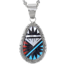 Geometric Inlay Native American Pendant 38007