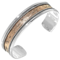 Gold Silver Navajo Cuff Bracelet 38073