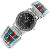 Vintage Turquoise Coral Mens Watch 39114