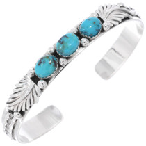 Natural Turquoise Silver Navajo Bracelet 39200