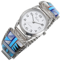 Vintage Inlaid Turquoise Mens Watch 39236