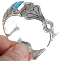Sterling Silver Kingman Turquoise Navajo Made Bracelet 39376