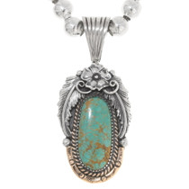 Native American Turquoise Silver Pendant 39423