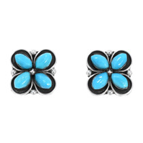 Zuni Turquoise Flower Earrings 39453