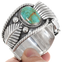 Vintage Battle Mountain Turquoise Silver Watch Cuff 39515