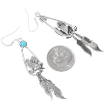 Navajo Silver Eagle Feather Dangle Earrings 39539