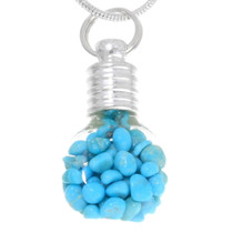 Turquoise Glass Bottle Pendant 39587