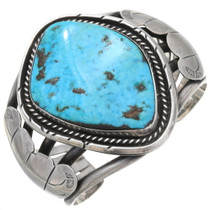 Old Pawn Turquoise Silver Navajo Bracelet 39652