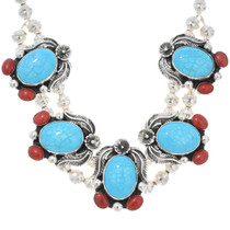 High Grade Blue Turquoise Necklace Set 39686