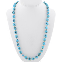 Natural Turquoise Gold Bead Necklace 39761