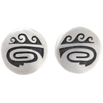 Vintage Hopi Overlaid Silver Earrings 39768