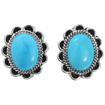 Navajo Sleeping Beauty Turquoise Post Earrings 39793