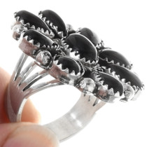 Navajo Black Onyx Cluster Ring 39808