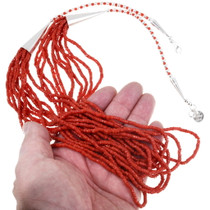 Eleven Strand Coral Bead Necklace 39844