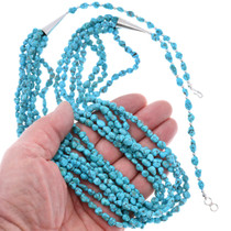 Native American 7 Strand Turquoise Necklace 39913