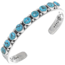 Navajo Turquoise Silver Mens Bracelet 39962
