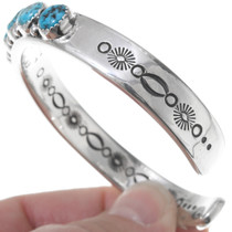 Turquoise Heavy Gauge Silver Mens Cuff 39962