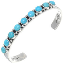 Navajo Turquoise Silver Mens Bracelet 39964