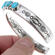 Turquoise Heavy Gauge Silver Mens Cuff 39964