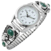 Sterling Silver Malachite Navajo Watch 40273