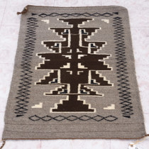 Vintage Two Grey Hills Navajo Wool Rug 40320