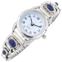 Lapis Sterling Silver Navajo Watch 40349