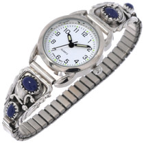 Lapis Sterling Silver Navajo Watch 40349