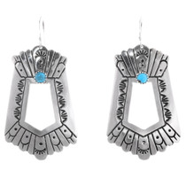 Sterling Silver Turquoise Navajo Earrings 40359