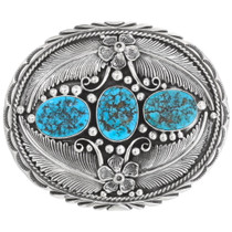 Natural Turquoise Nugget Belt Buckle 43499