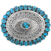 Native American Turquoise Sterling Belt Buckle 40538