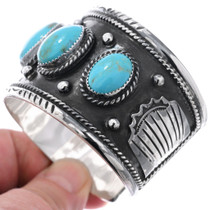 Sterling Silver Turquoise Navajo Bracelet 40548