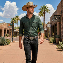 Turquoise Silver Concho Belt 40632