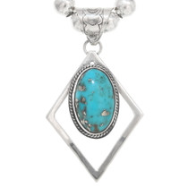 Navajo Turquoise Silver Diamond Pendant  40656