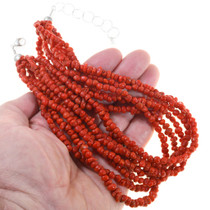 Red Coral Seven Strand Necklace 40837