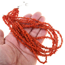 Natural Red Coral 7 Strand Necklace 40847