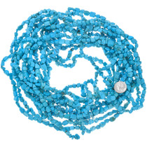 Turquoise Magnesite Nuggets Long Bead Strand 37242