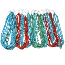 Set of 8 Turquoise Coral Beaded Necklaces 40957