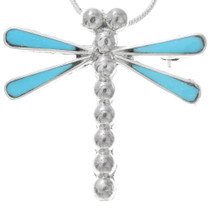Zuni Turquoise Silver Dragonfly Pendant 41132