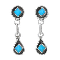 Zuni Turquoise Dangle Earrings 41135