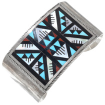Vintage Sterling Silver Zuni Inlay Bracelet 41260