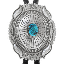 Natural Turquoise Sterling Silver Bolo Tie 41310