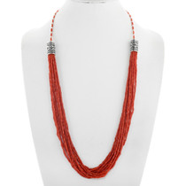 2mm 3mm Small Red Coral Necklace, Tiny Single Strand Dyed Red