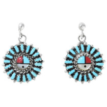 Zia Sunface Turquoise Sterling Silver Earrings 41398