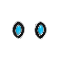 Zuni Turquoise Sterling Silver Post Earrings 41507