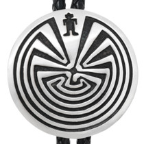 Native American Sterling Silver Man in the Maze Bolo Tie 23391