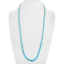 Blue Turquoise Gold Beaded Necklace 41581