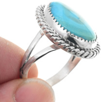 Arizona Turquoise Sterling Silver Navajo Ring 41615